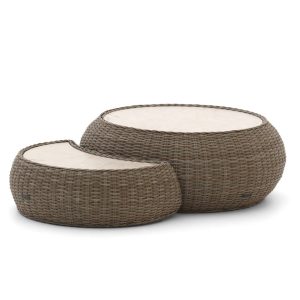 Intenso Santa Ninfa Loungetisch-Set ø 101 cm/41x82x22 cm