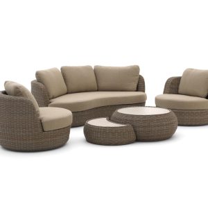 Intenso Santa Ninfa Sessel-Sofa Lounge-Set 5-teilig