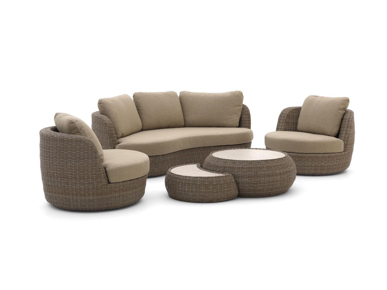 Intenso Santa Ninfa Sessel-Sofa Lounge-Set 5-teilig
