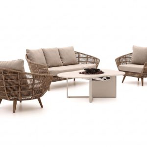 Intenso Stila/Cosiloft Novi Sessel-Sofa-Lounge-Set mit Feuertisch 4-teilig