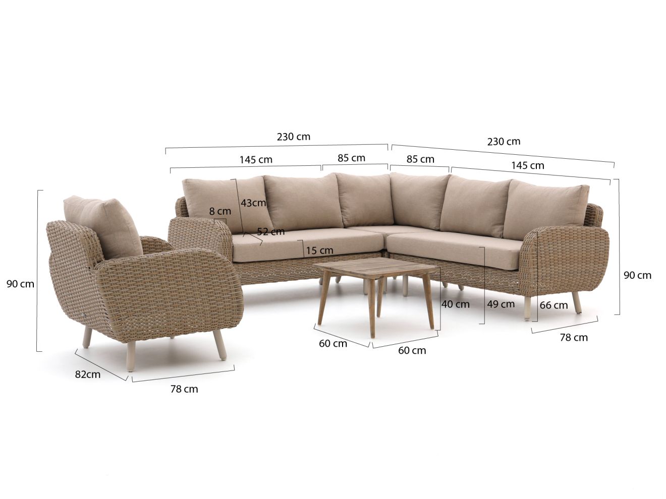 Intenso Suzzara/ROUGH-K Ecklounge-Set 5-teilig
