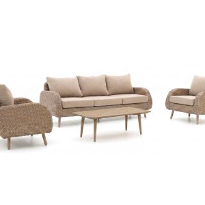 Intenso Suzzara/ROUGH-K Sessel-Sofa Lounge-Set 4-teilig