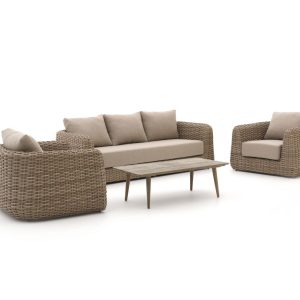 Intenso Tarcento/ROUGH-K Sessel-Sofa Lounge-Set 4-teilig