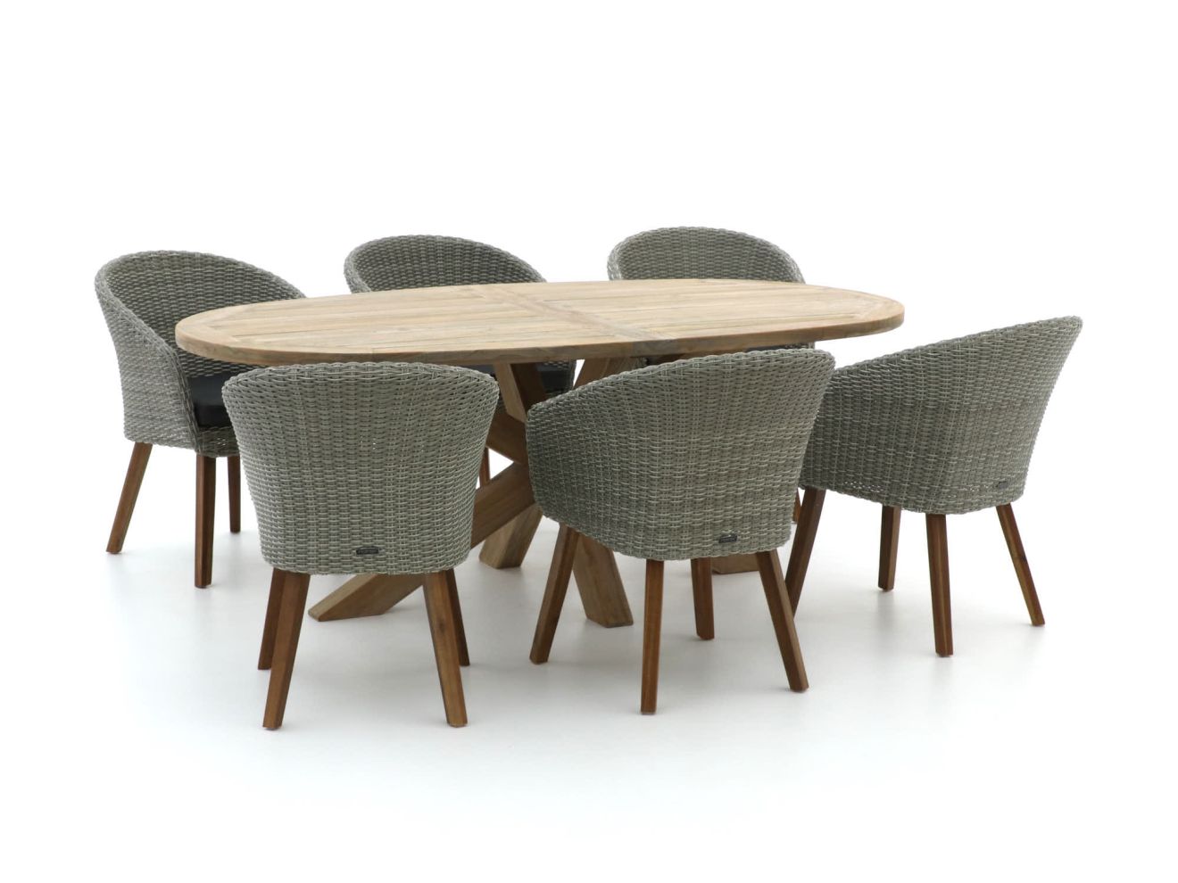 Intenso Tropea/ROUGH-Y Ellips 200 cm Gartenmöbel-Set 7-teilig