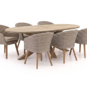 Intenso Tropea/ROUGH-Y Ellips 240 cm Gartenmöbel-Set 7-teilig