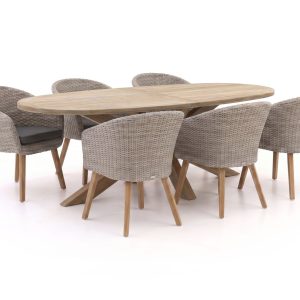 Intenso Tropea/ROUGH-Y Ellips 240 cm Gartenmöbel-Set 7-teilig