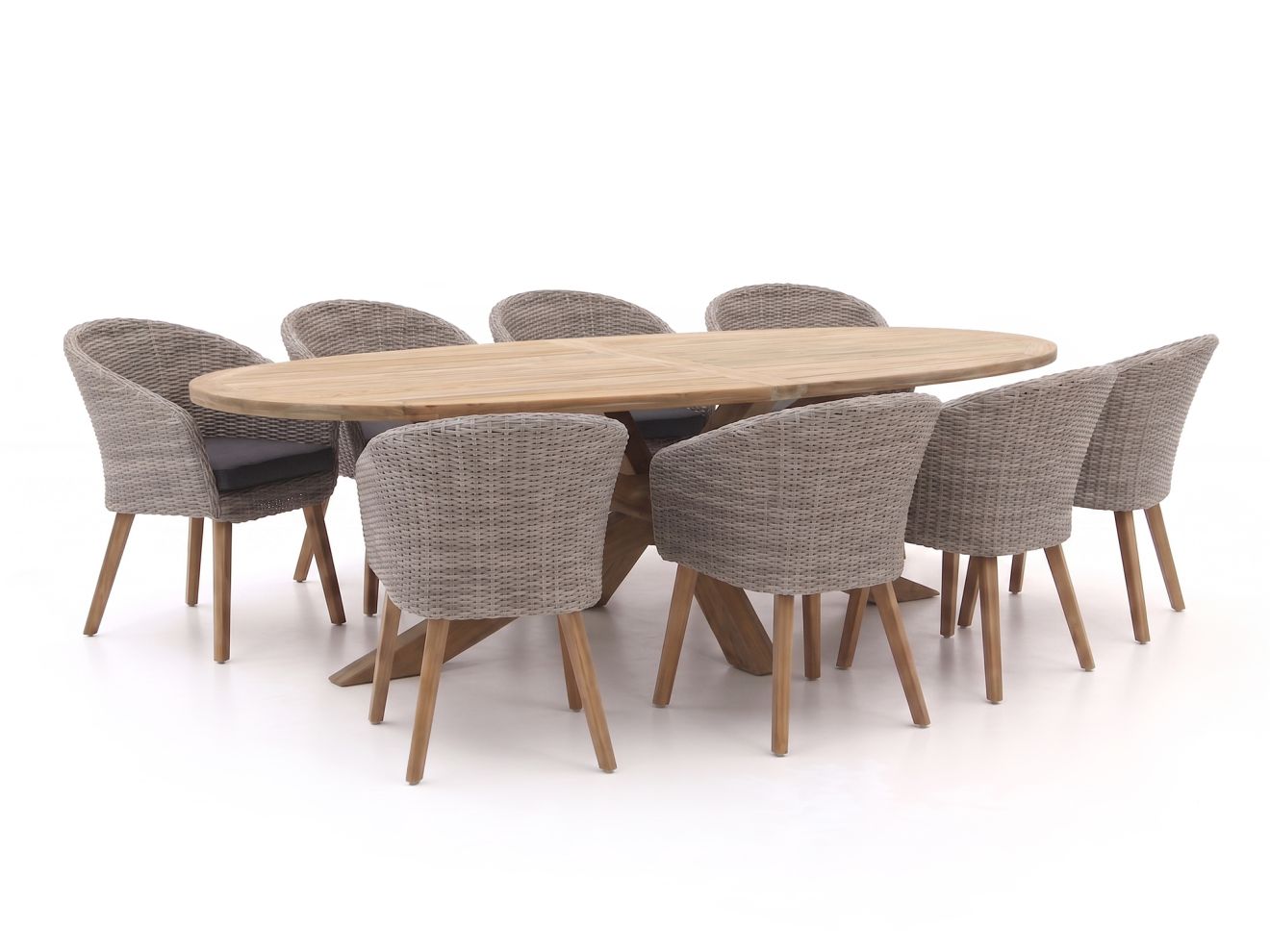 Intenso Tropea/ROUGH-Y Ellips 280 cm Gartenmöbel-Set 9-teilig