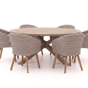 Intenso Tropea/ROUGH-Y ø 180 cm Gartenmöbel-Set 7-teilig