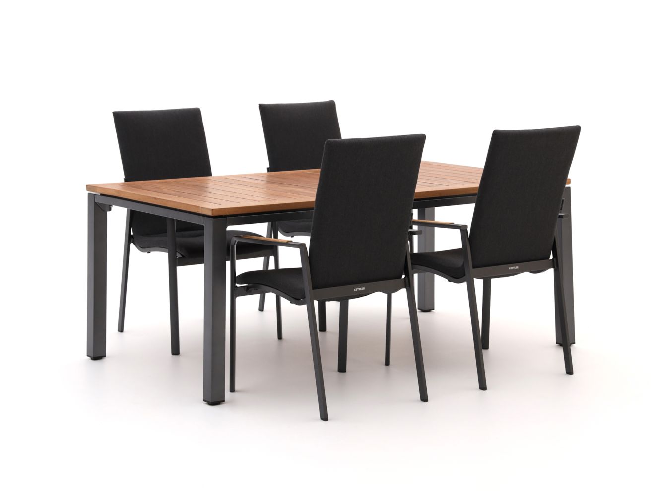 Kettler Diamond/Linosa 180cm dining tuinset 5-delig stapelbaar