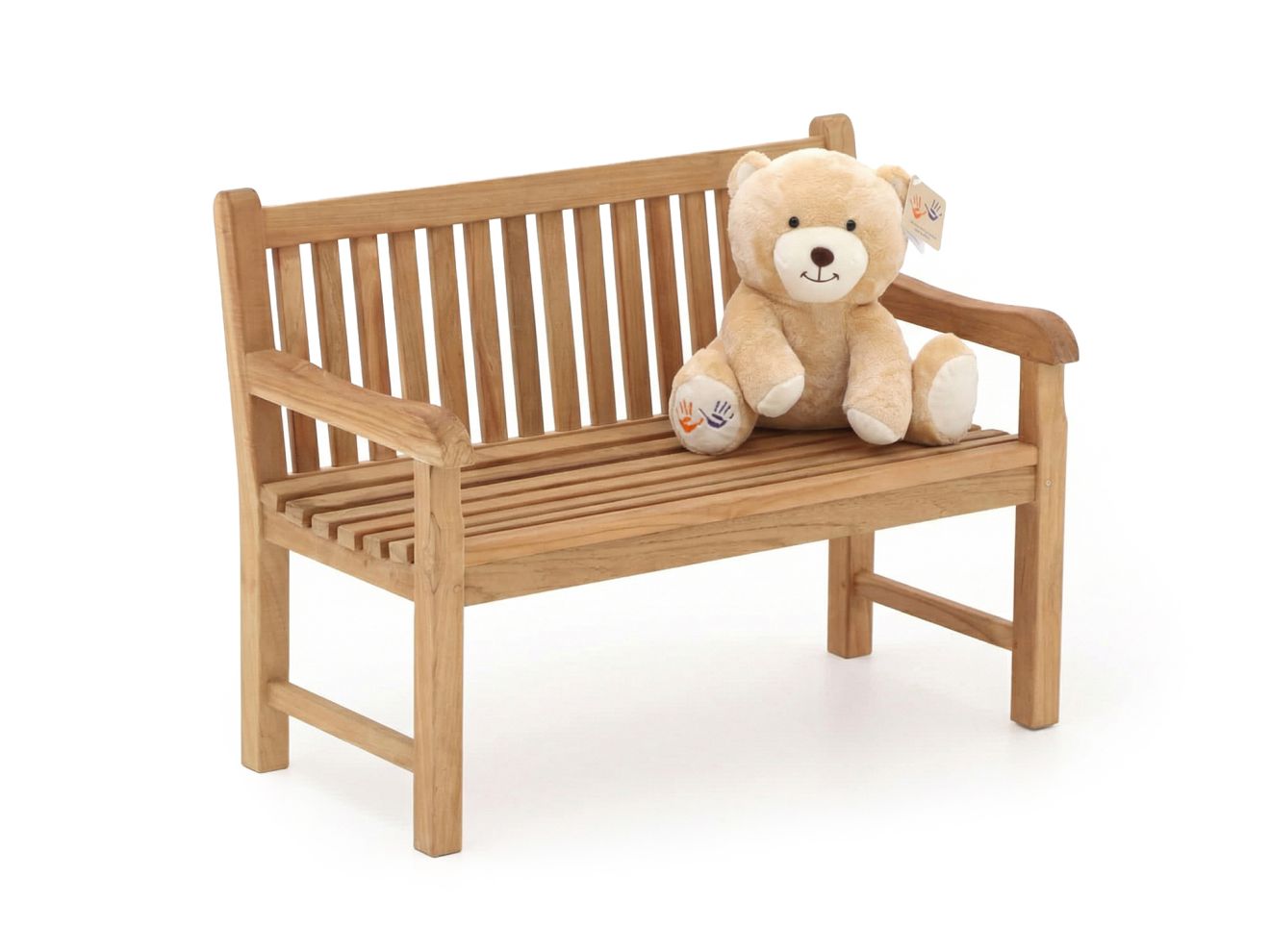 Kinder Gartenbank 75x40x56 cm/KiKabär Groß 30 cm Braun