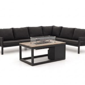 Manifesto Alzano/Cosiraw Ecklounge-Set mit Feuertisch 5-teilig