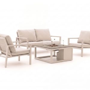 Manifesto Alzano/Cosiraw Sessel-Sofa-Lounge-Set mit Feuertisch 4-teilig