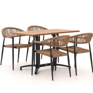 Manifesto Belpasso/Canzo 120 cm Gartenmöbel-Set 5-Teilig Stapelbar inklapbaar