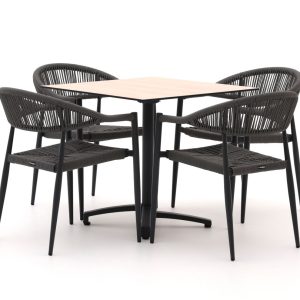 Manifesto Belpasso/Canzo 80 cm Gartenmöbel-Set 5-teilig stapelbar klappbar