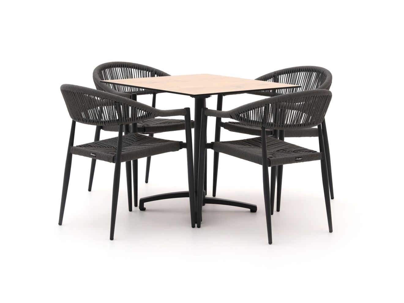 Manifesto Belpasso/Canzo 80 cm Gartenmöbel-Set 5-teilig stapelbar klappbar