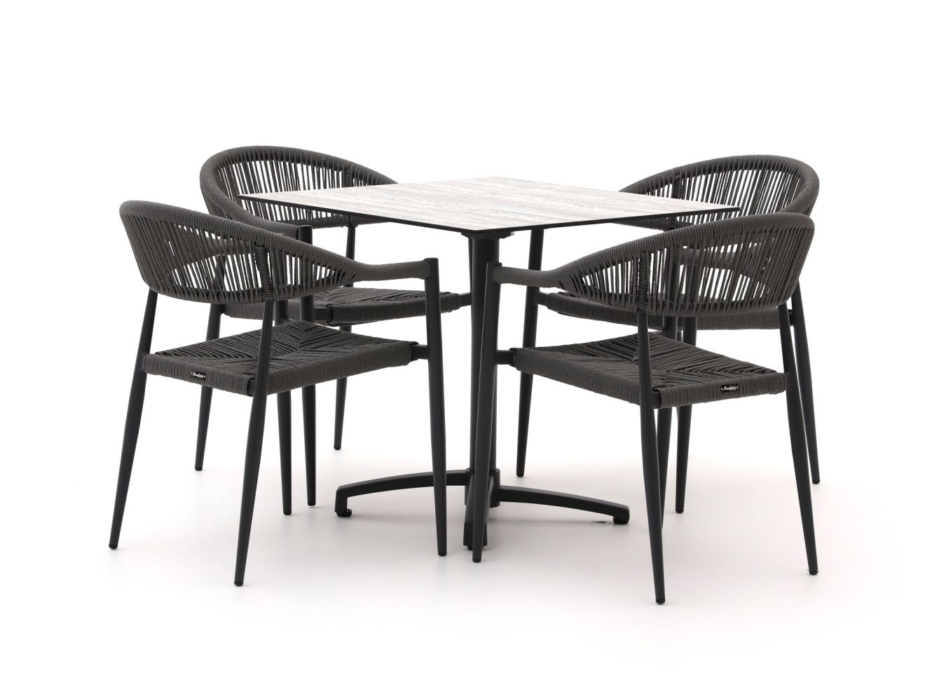 Manifesto Belpasso/Canzo 80 cm Gartenmöbel-Set 5-teilig stapelbar klappbar