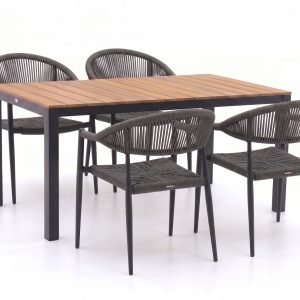 Manifesto Belpasso/Fidenza 160 cm Gartenmöbel-Set 5-teilig stapelbar