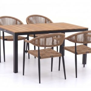 Manifesto Belpasso/Fidenza 160 cm Gartenmöbel-Set 5-teilig stapelbar
