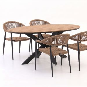 Manifesto Belpasso/Fidenza 180 cm oval Gartenmöbel-Set 5-teilig