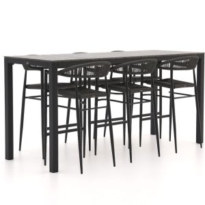 Manifesto Belpasso/Fidenza 220 cm Gartenbar-Set 7-teilig stapelbar