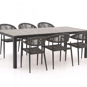 Manifesto Belpasso/Fidenza 220 cm Gartenmöbel-Set 7-teilig stapelbar
