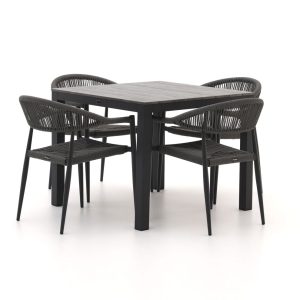 Manifesto Belpasso/Fidenza 90 cm Gartenmöbel-Set 5-teilig stapelbar