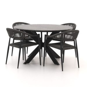 Manifesto Belpasso/Fidenza ø 126 cm Gartenmöbel-Set 5-teilig stapelbar