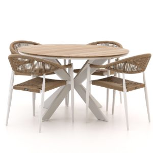 Manifesto Belpasso/Fidenza ø 126 cm Gartenmöbel-Set 5-teilig stapelbar