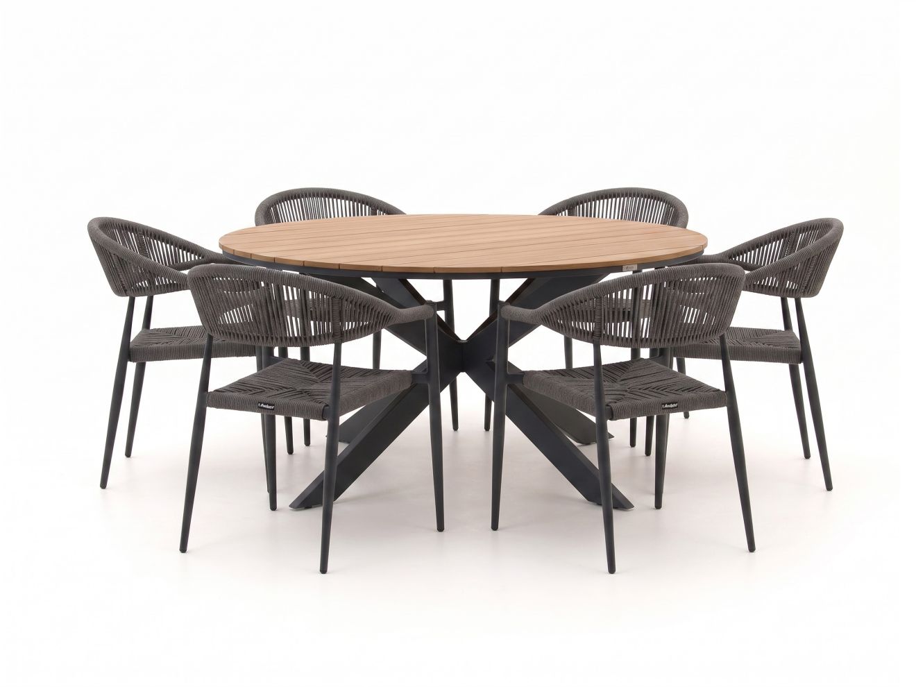 Manifesto Belpasso/Fidenza ø 149 cm Gartenmöbel-Set 7-teilig stapelbar