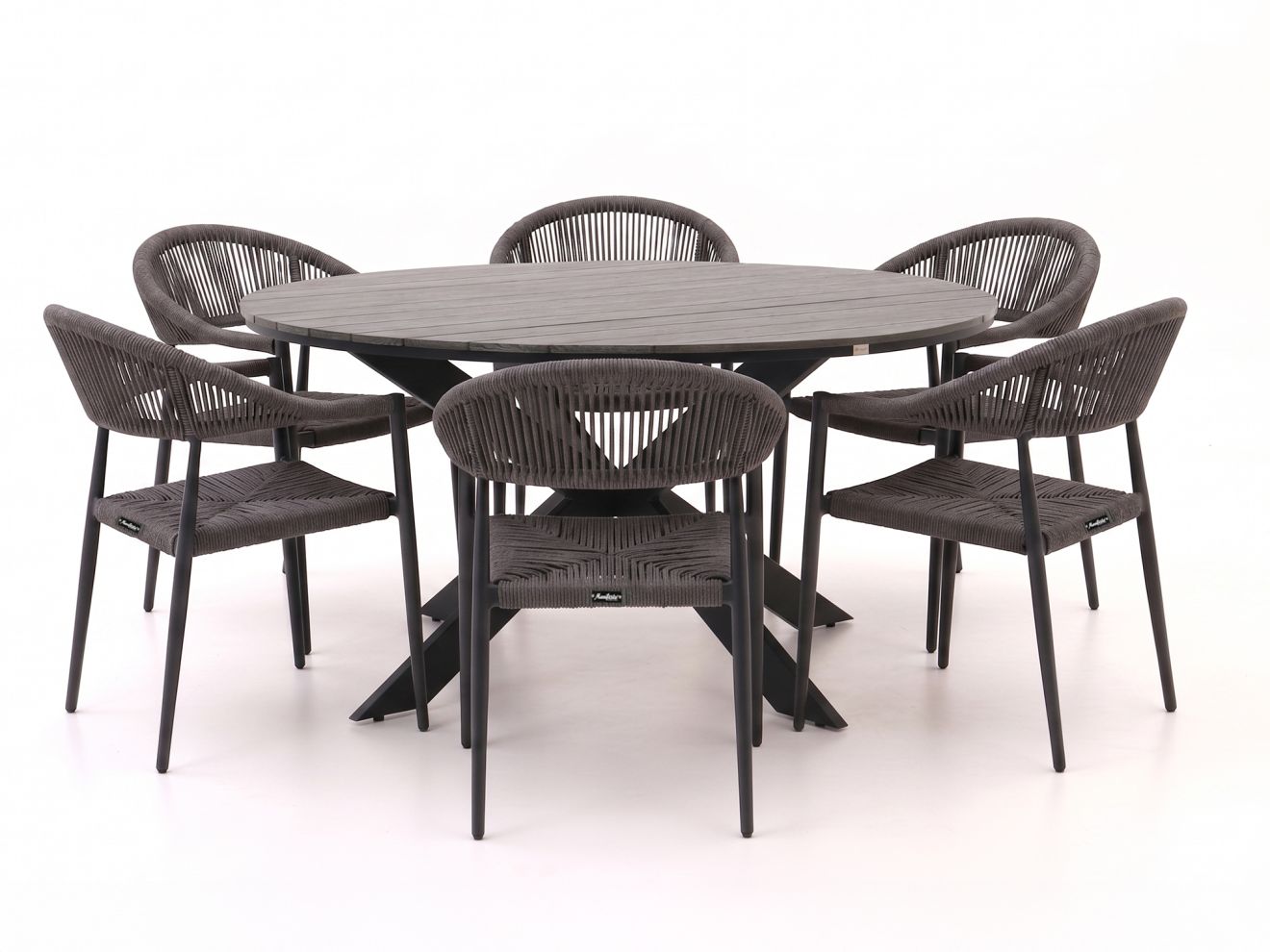 Manifesto Belpasso/Fidenza ø 149 cm Gartenmöbel-Set 7-teilig stapelbar