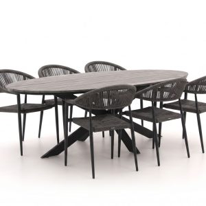 Manifesto Belpasso/Fidenza oval 220 cm Gartenmöbel-Set 7-teilig stapelbar