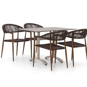 Manifesto Belpasso/Lisio 120 cm Gartenmöbel-Set 5-teilig stapelbar