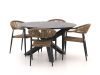 Manifesto Belpasso/Lodola ø 130 cm Gartenmöbel-Set 5-teilig stapelbar