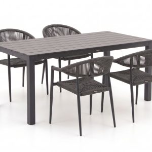 Manifesto Belpasso/Menzano 160 cm Gartenmöbel-Set 5-teilig stapelbar