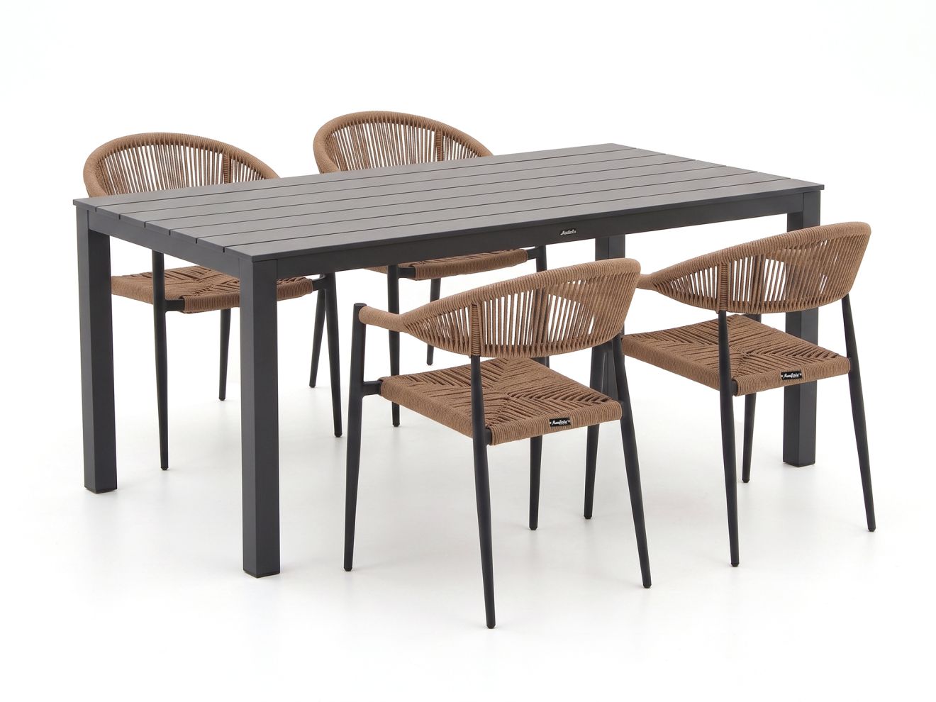 Manifesto Belpasso/Menzano 160 cm Gartenmöbel-Set 5-teilig stapelbar