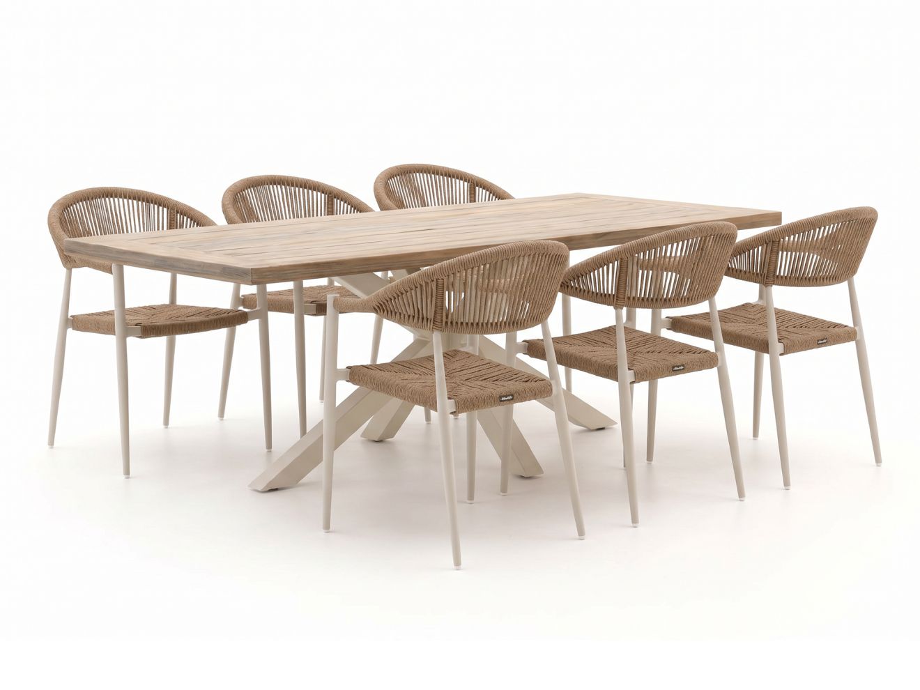 Manifesto Belpasso/Montorio 220 cm Gartenmöbel-Set 7-teilig stapelbar