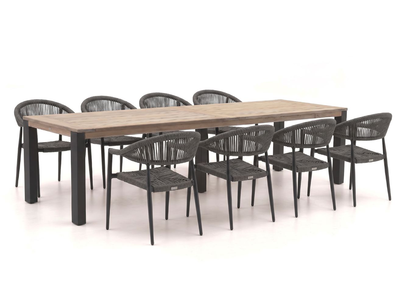 Manifesto Belpasso/ROUGH-S 300 cm Gartenmöbel-Set 9-teilig stapelbar