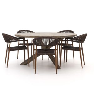Manifesto Belpasso/ROUGH-Y ø 150 cm Gartenmöbel-Set 6-teilig stapelbar