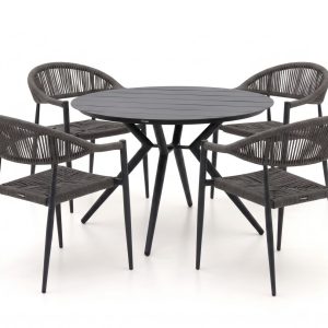 Manifesto Belpasso/Sora ø 127 cm Gartenmöbel-Set 5-teilig stapelbar