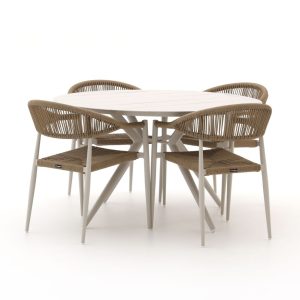Manifesto Belpasso/Sora ø 127 cm Gartenmöbel-Set 5-teilig stapelbar