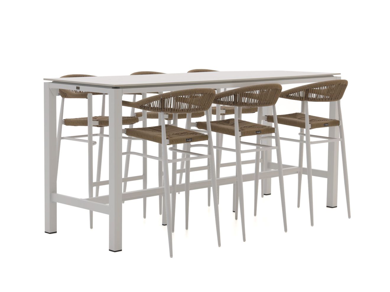 Manifesto Belpasso/Trecenta 225 cm Gartenbar-Set 7-teilig stapelbar
