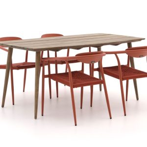 Manifesto Cavone/ROUGH-K 160 cm Gartenmöbel-Set 5-Teilig Stapelbar