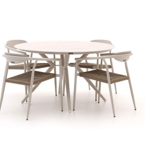 Manifesto Cavone/Sora ø 127 cm Gartenmöbel-Set 5-Teilig Stapelbar
