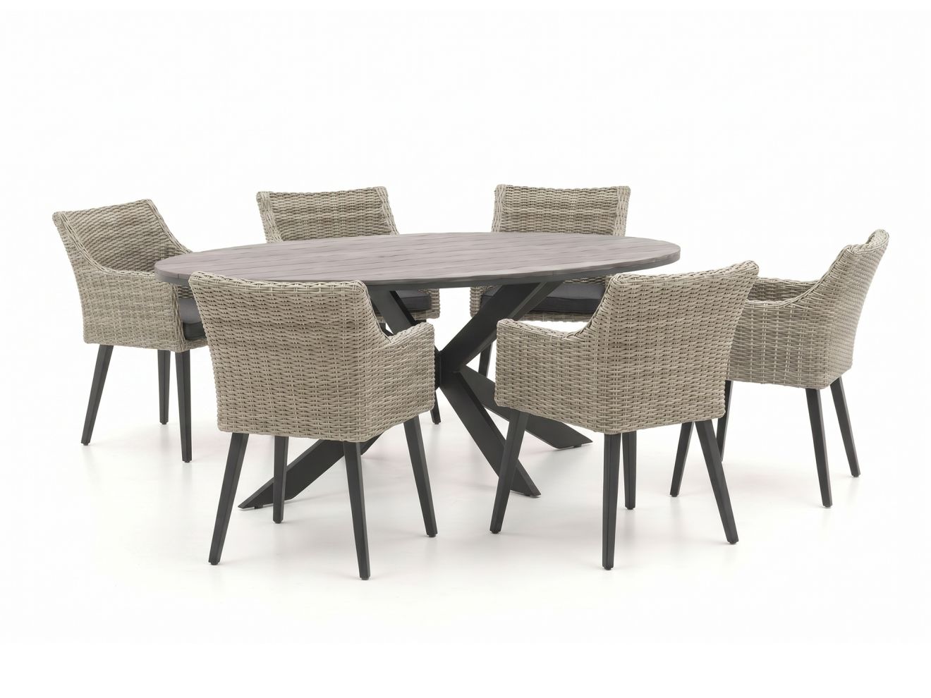 Manifesto Matese/Fidenza oval 220 cm Gartenmöbel-Set 7-teilig
