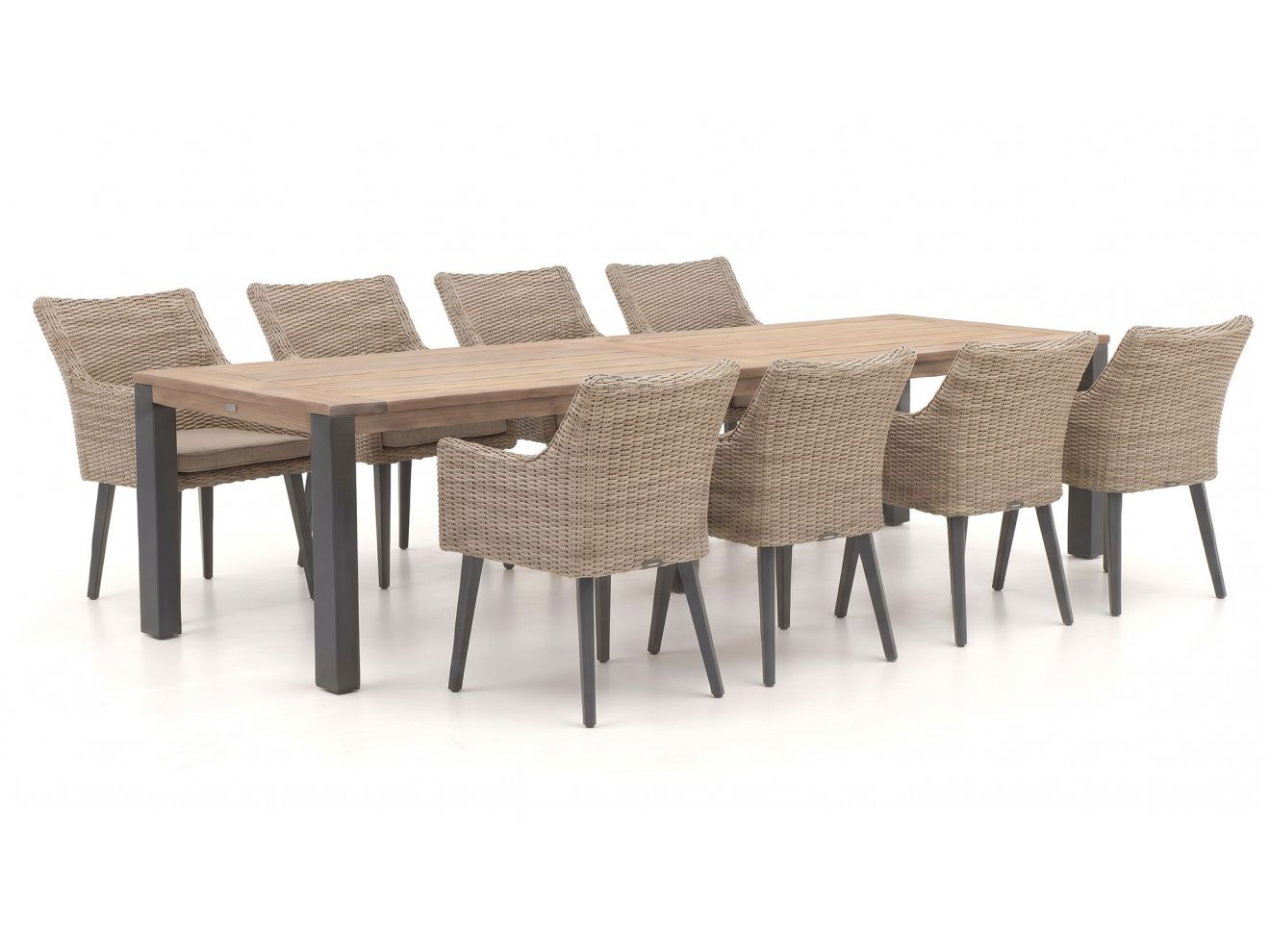 Manifesto Matese/ROUGH-S 300 cm Gartenmöbel-Set 9-teilig