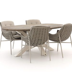 Manifesto Novara/ROUGH-Y Ellips 200 cm Gartenmöbel-Set 5-teilig