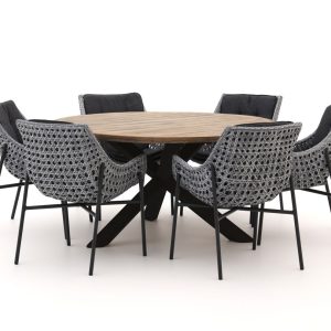 Manifesto Novara/ROUGH-Y ø150 cm Gartenmöbel-Set 7-teilig
