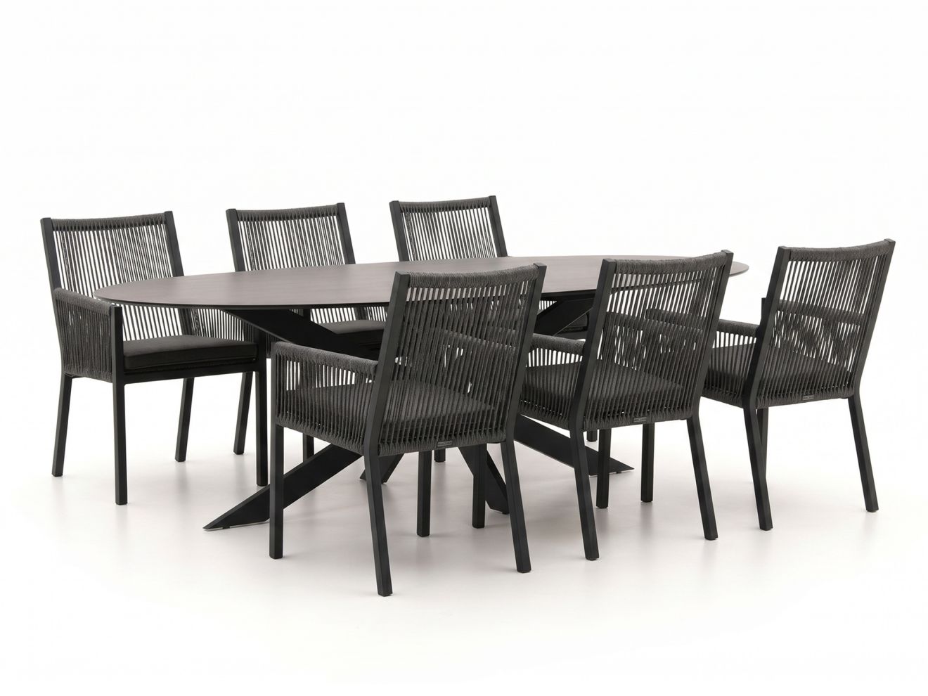 Manifesto Rivola/Furato Ellips 200 cm Gartenmöbel-Set 7-teilig