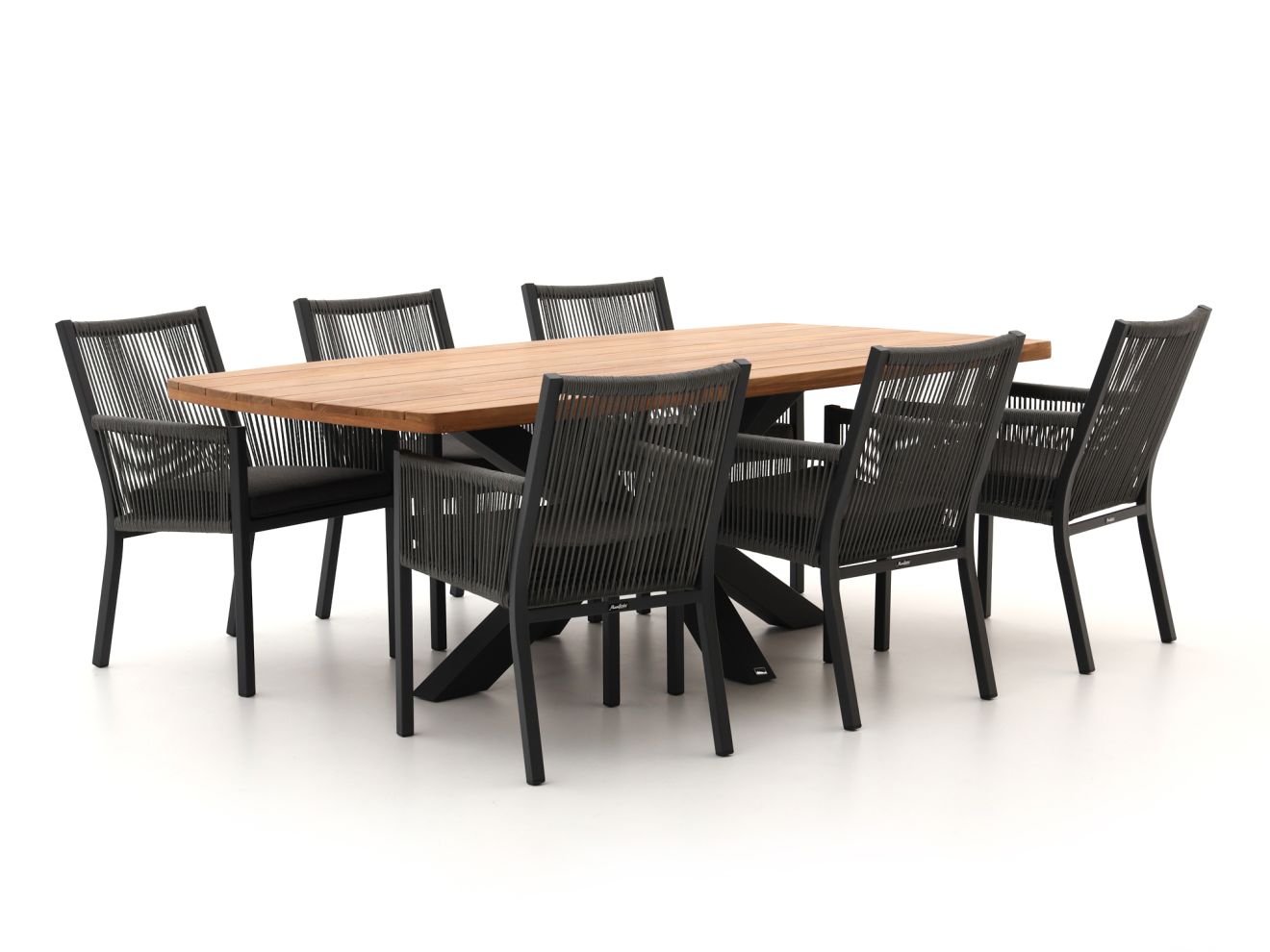Manifesto Rivola/Induno Dänisch oval 220 cm Gartenmöbel-Set 7-teilig