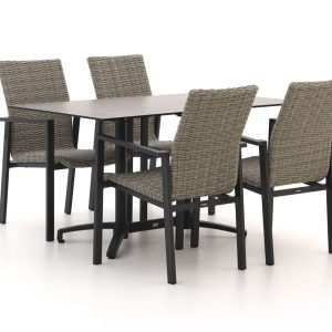 Manifesto Villongo/Canzo 140 cm Gartenmöbel-Set 5-teilig stapelbar klappbar